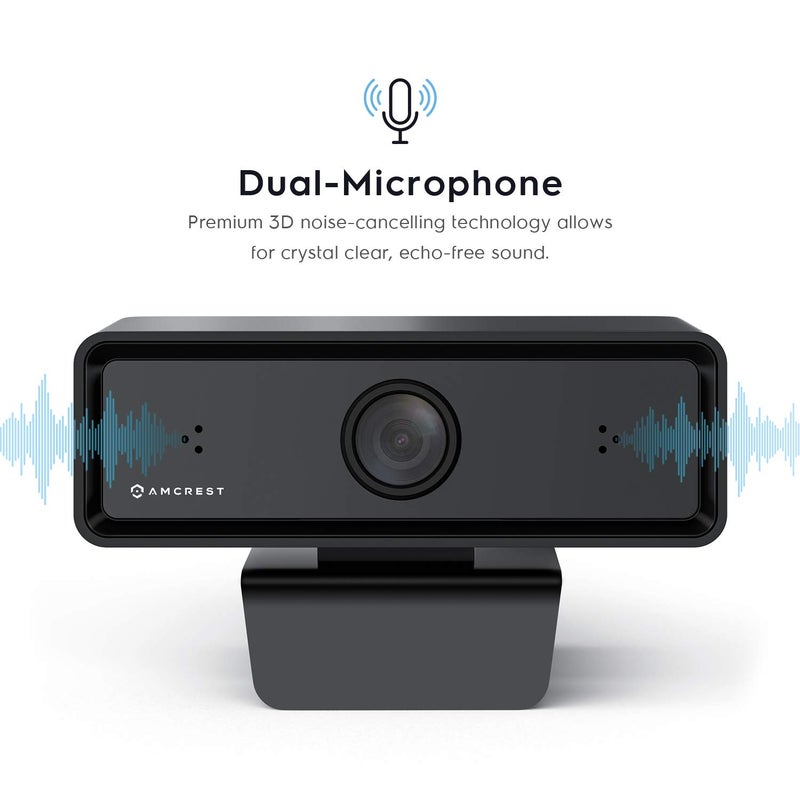 Amcrest 1080P Webcam with Microphone & Privacy Cover, 2 Noise-Cancelling Mics, USB Webcams for Desktop/Laptop PC Computer, Web Cam for Calls, Conference, Zoom, Skype, Online Classes, Meetings AWC2198 - Image 5